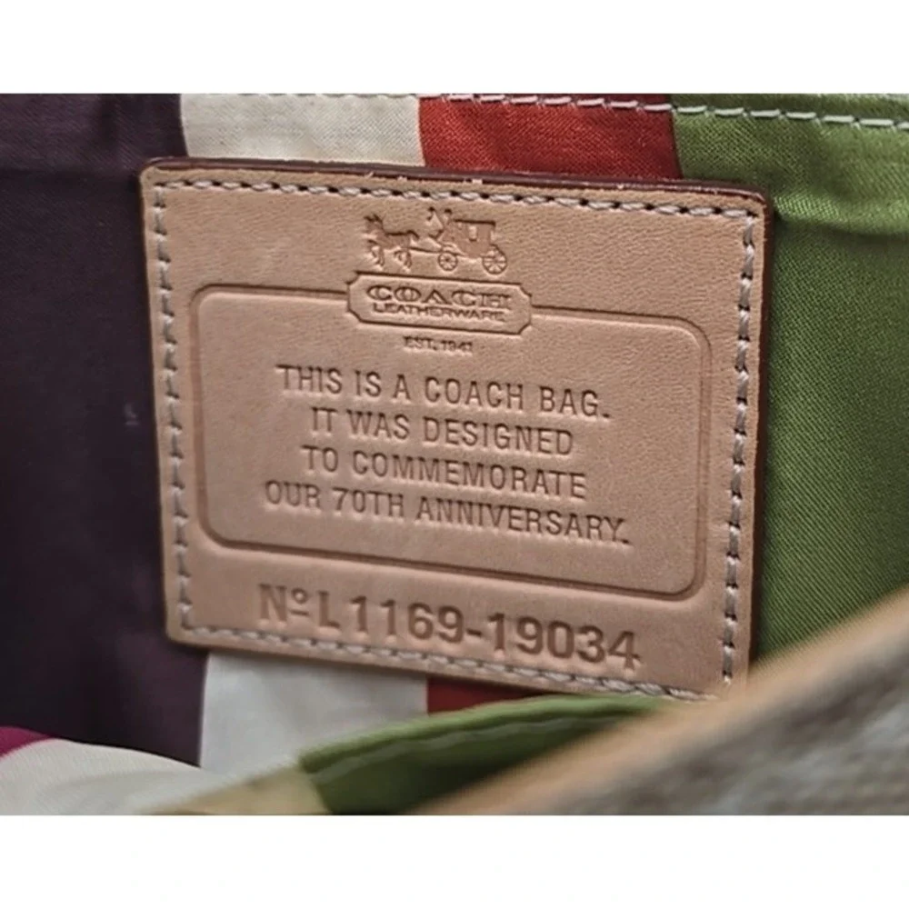 RARE Coach 70th Anniversary‎ Edition  Collectors Logo Satchel W/Crossbody Strap